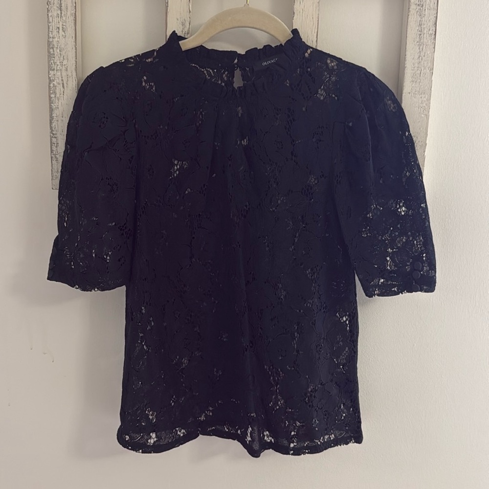 Olivaceous Black Lace Blouse